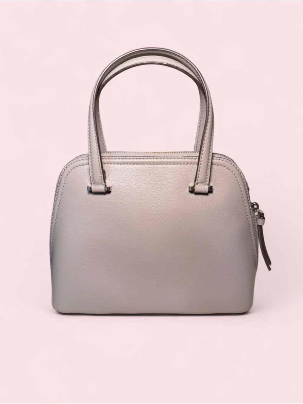 Kate Spade Patterson Drive Small Dome Satchel Taupe Gray Leather Crossbody - Picture 2 of 11